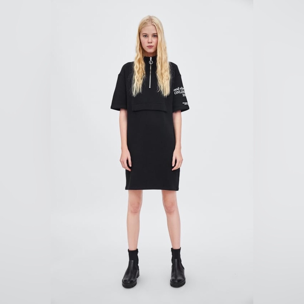 ZARA Pocket Dress NWT Size S - Black